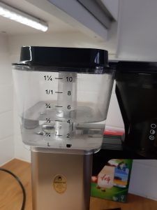 1 liter water is goed voor 8 kopje koffie